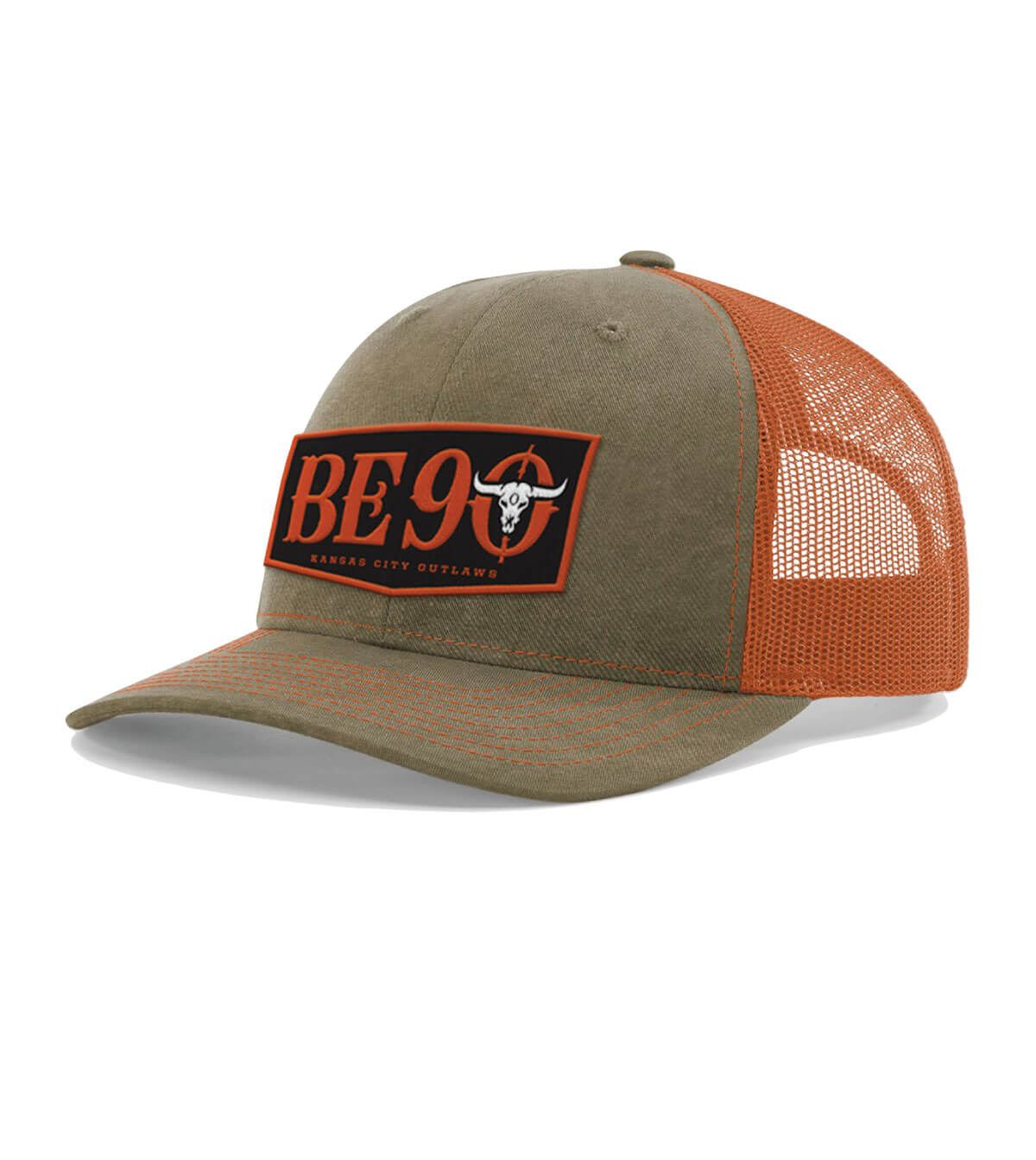 Front view of the "Be 90" Limited Trucker Cap