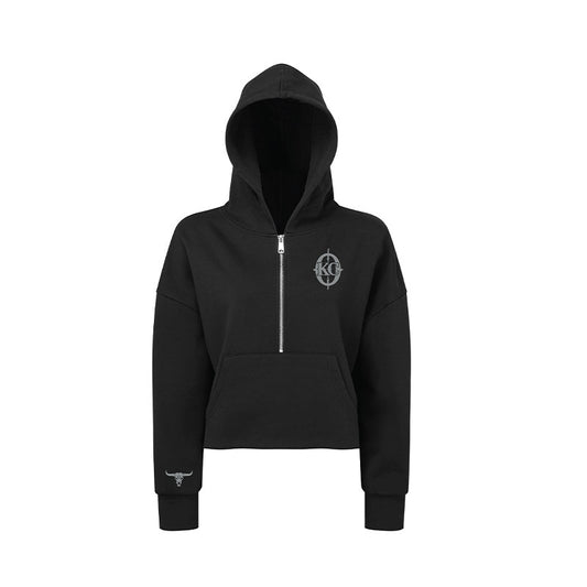 Black hoodie with a KC logo